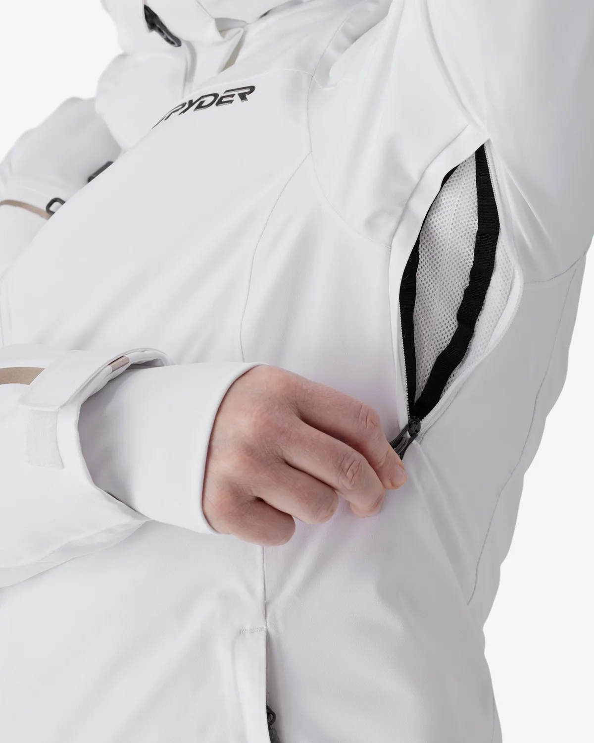 Spyder Titania skijakke dame hvit tettsittende
