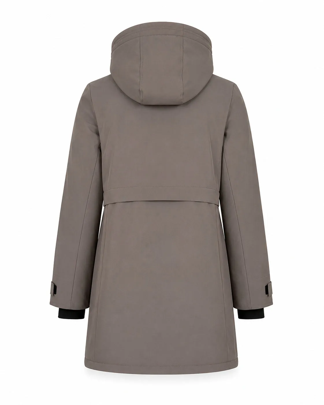 Danwear Windfield Karoline vinterjakke taupe lang