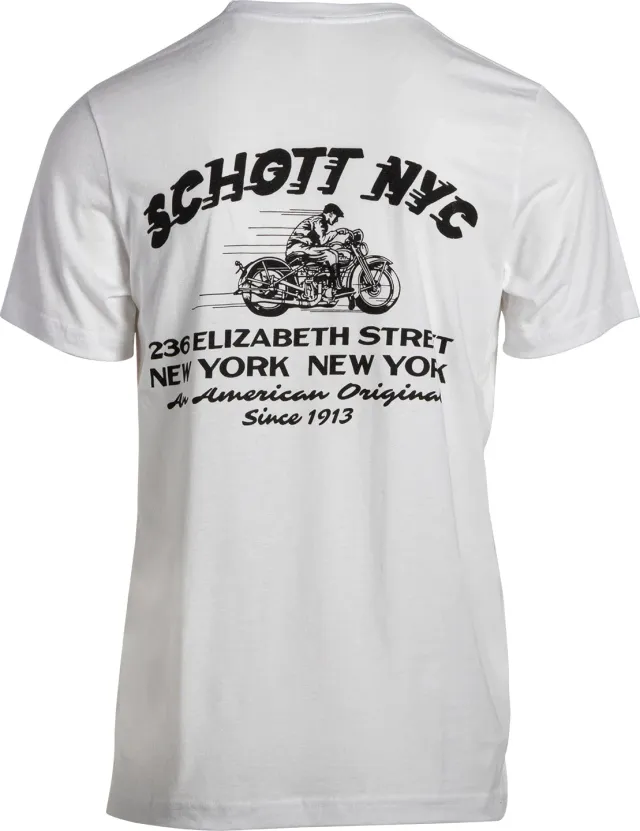Schott NYC TNYC1 t-skjorte bomull hvit New York