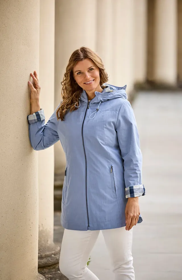 Danwear Windfield Karrie vårjakke ice blue bomull