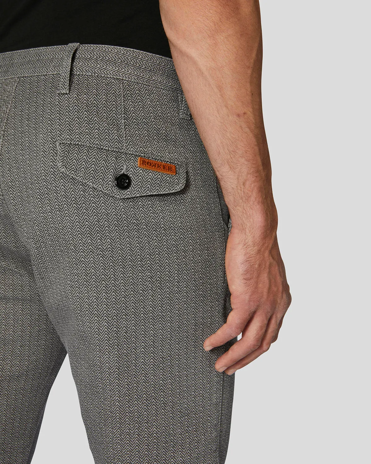 Rokker Tweed Chino motorsykkelbukse graa CE AA