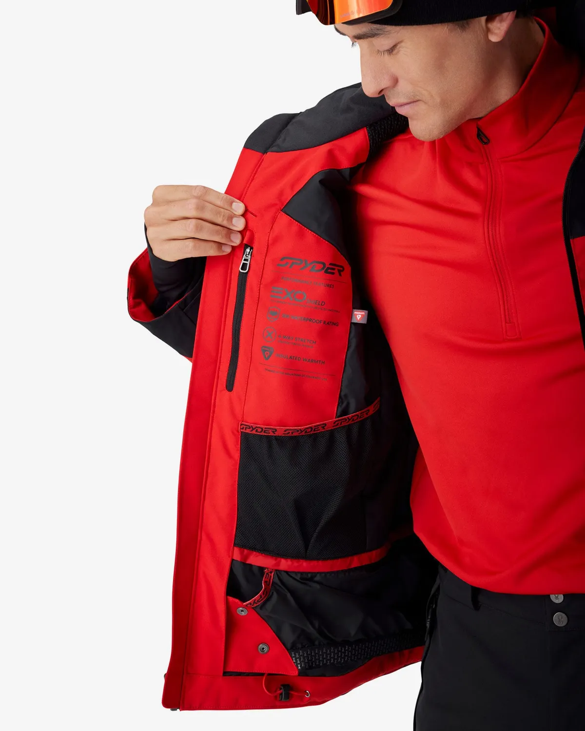 Spyder Leader skijakke herre spyder red vanntett 30K