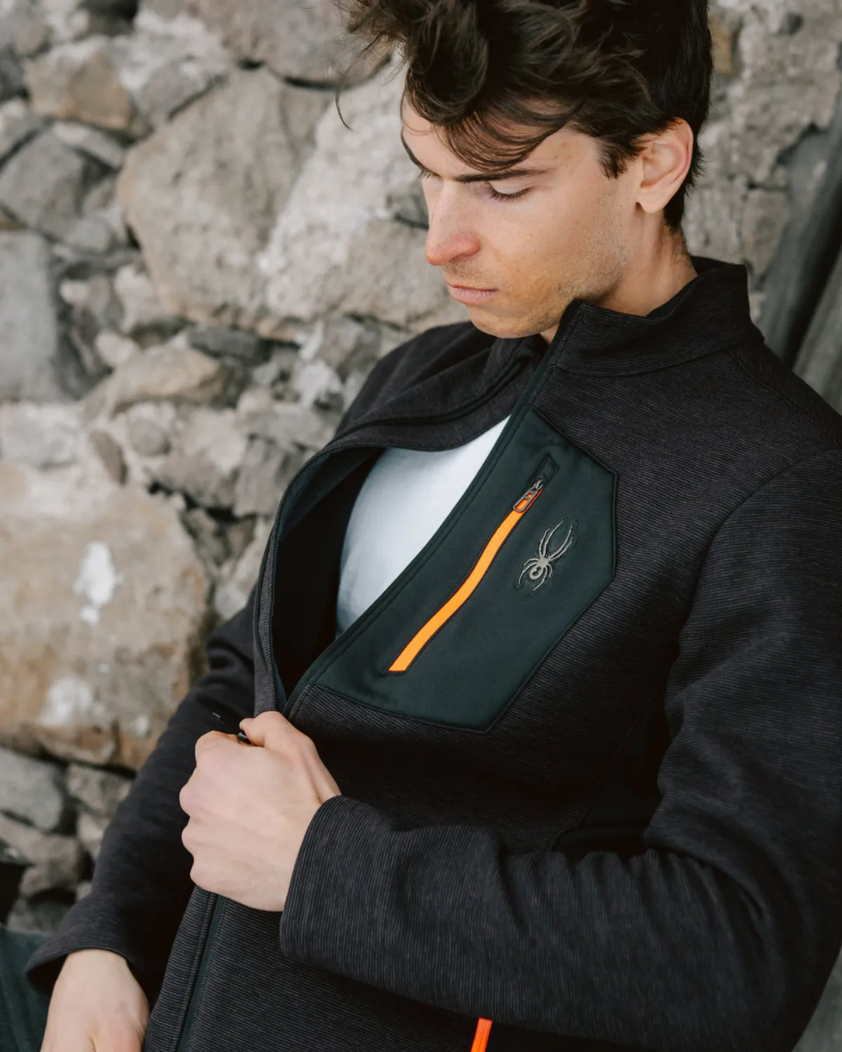 Spyder Bandit fleecejakke mocha melange DWR