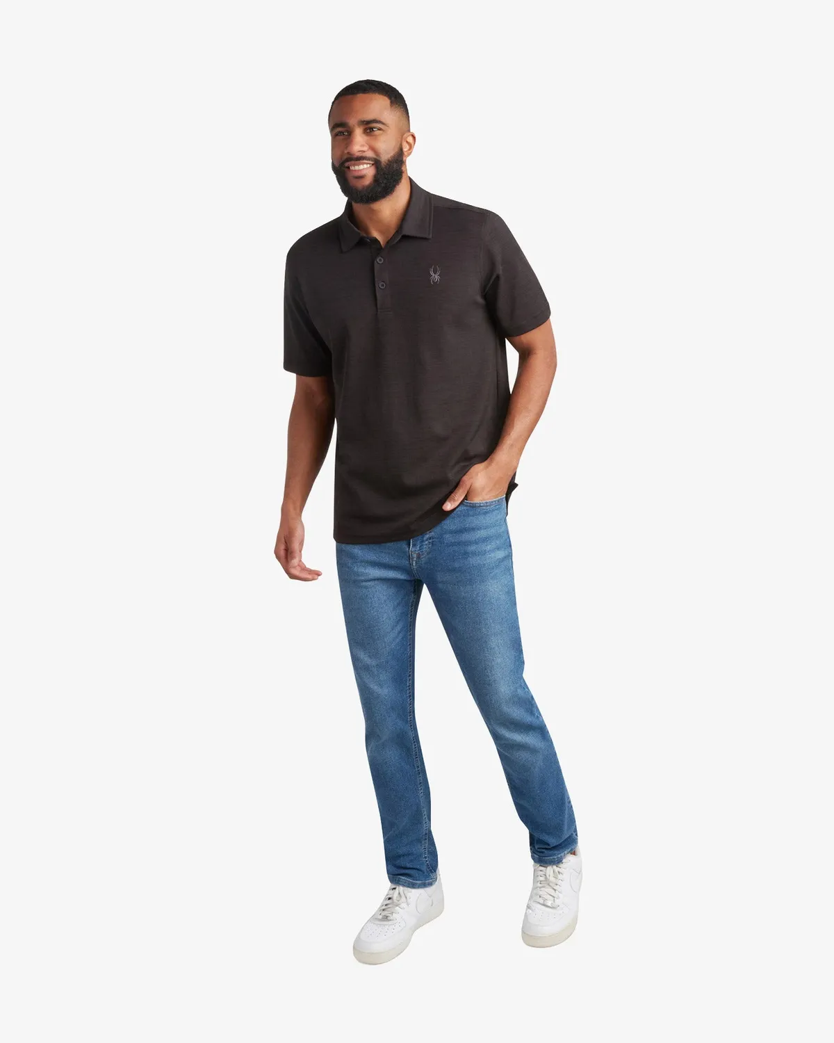 Spyder Tech polo herre svart kortermet UPF30+