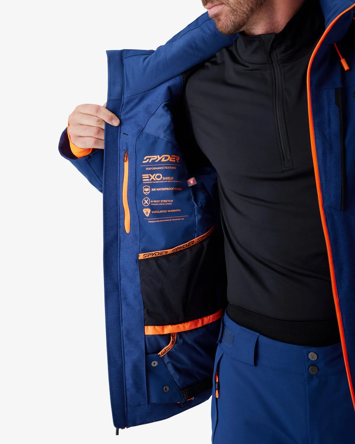 Spyder Leader skijakke herre indigo 30K vanntett