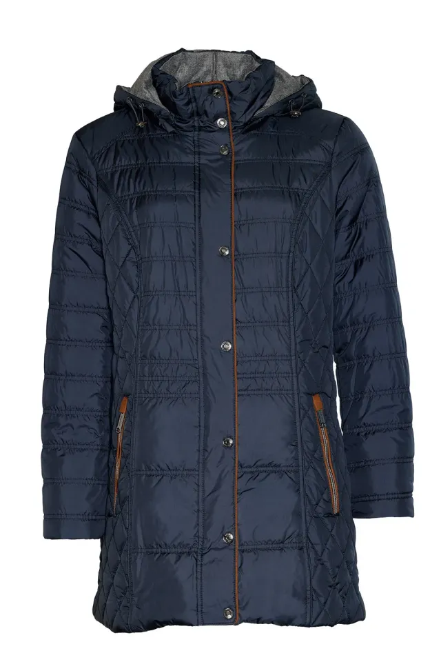 Danwear Windfield Carly vinterjakke Navy lang resirkulert