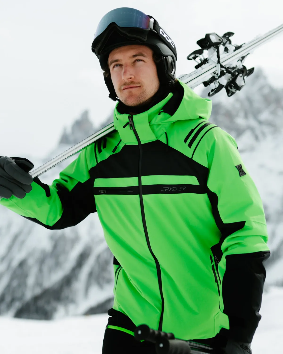 Spyder Titan skijakke strobe green 30K vanntett