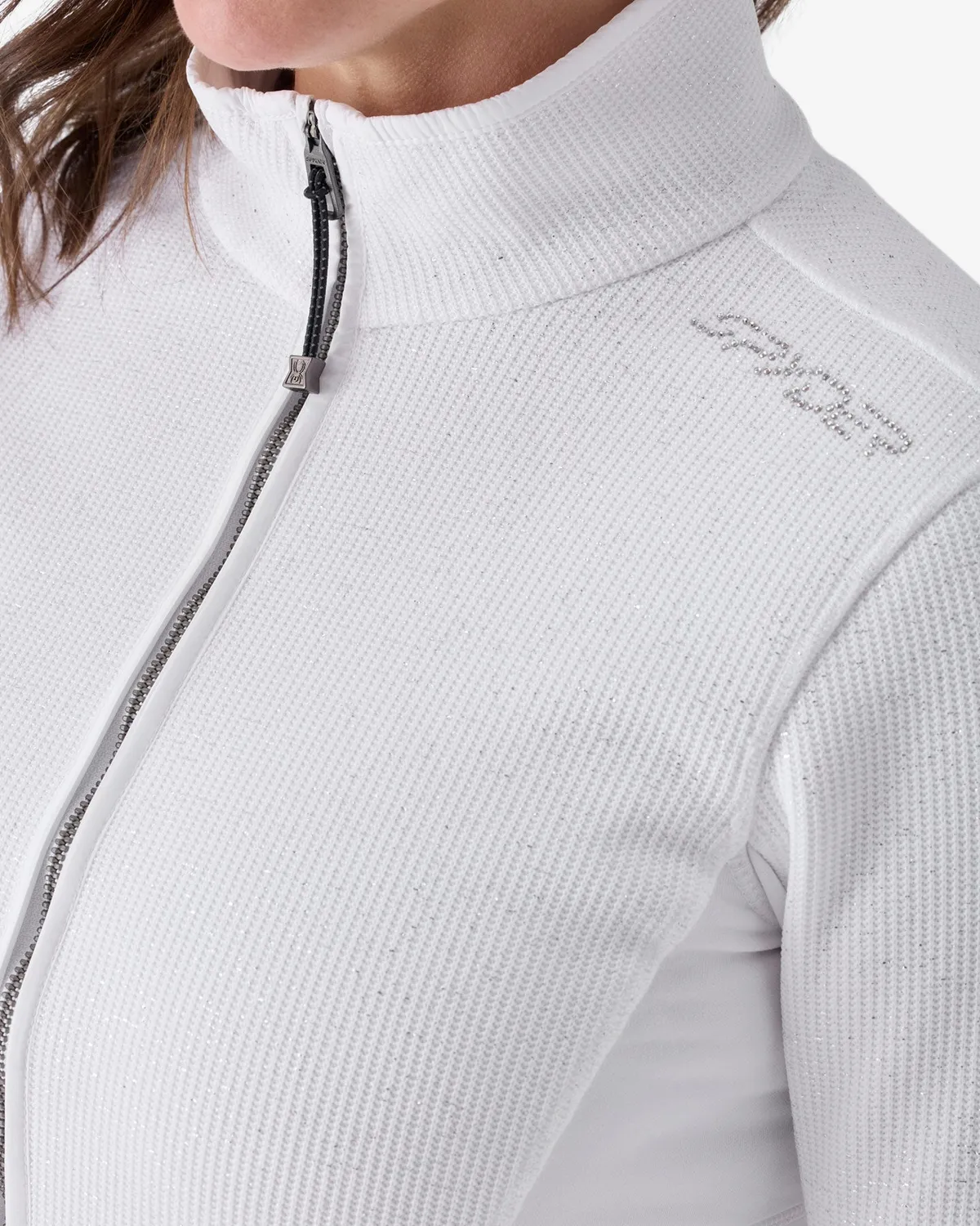 Spyder Luxe Sweater fleecejakke dame hvit lett