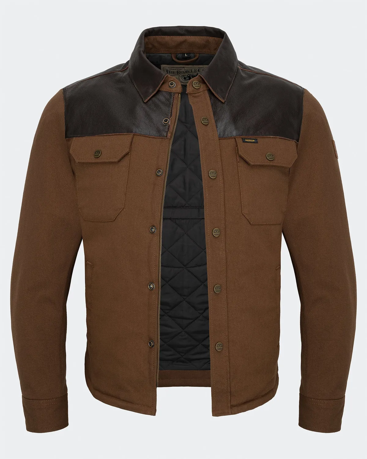 Rokker Bozeman Rider Shirt motorsykkelskjorte brun AAA