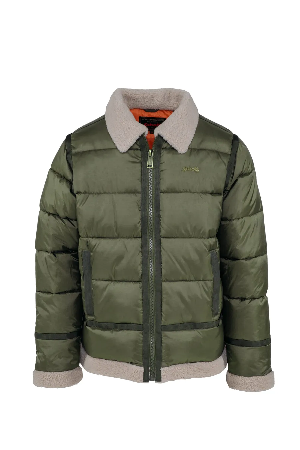 Schott NYC 94B3 vinterjakke brun foret
