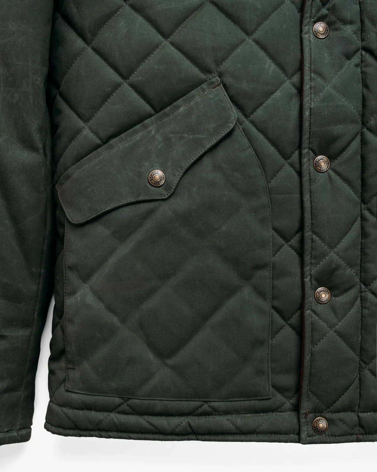Schott NYC 8627 vokset jakke olive bomull