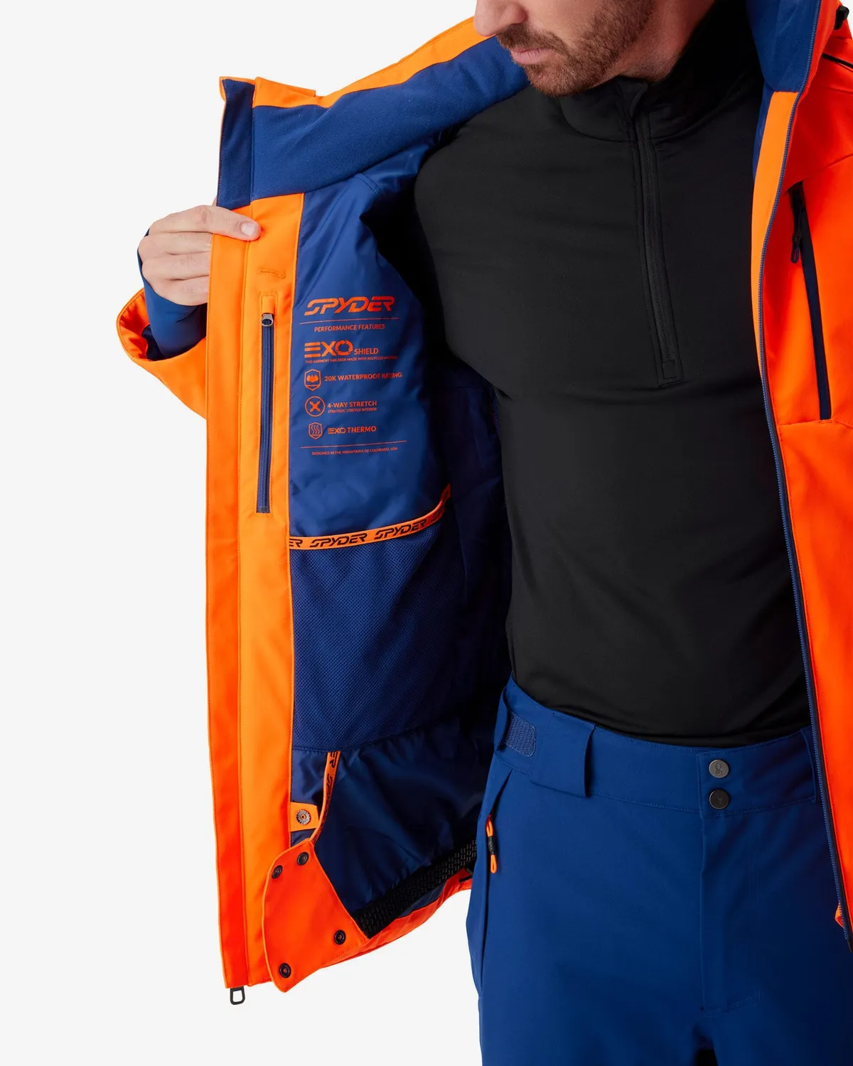Spyder Rival skijakke herre Fusion Orange 20K isolert