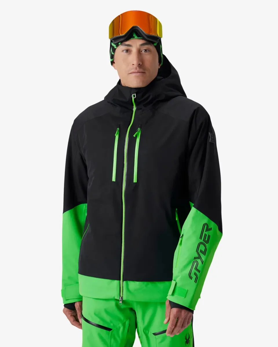 Spyder Davos skijakke strobe green 30K vanntett
