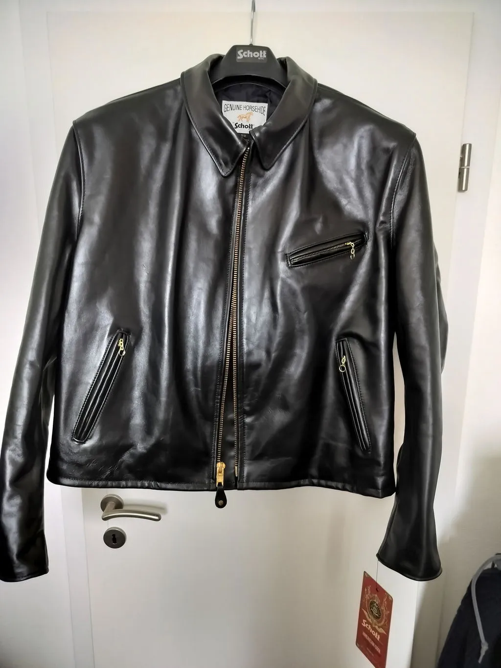Schott NYC 689H skinnjakke svart hesteskinn
