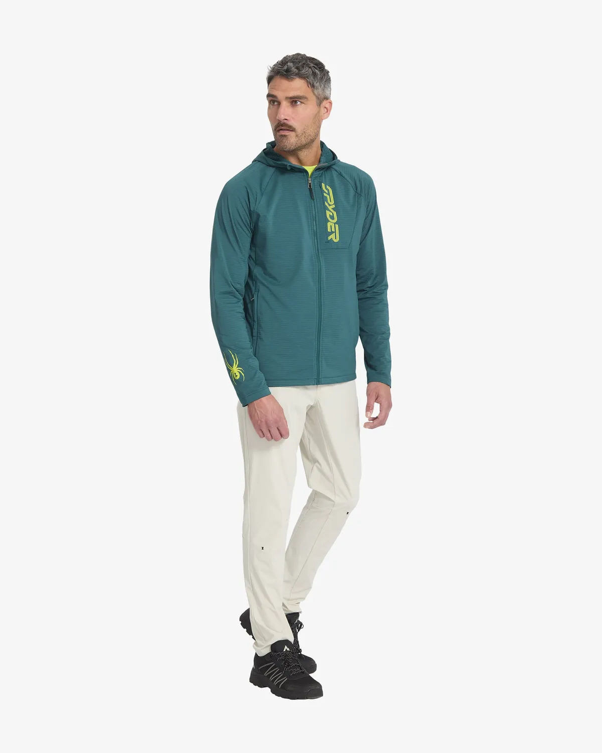 Spyder GridWeb fleece hoodie herre Petrol isolerende