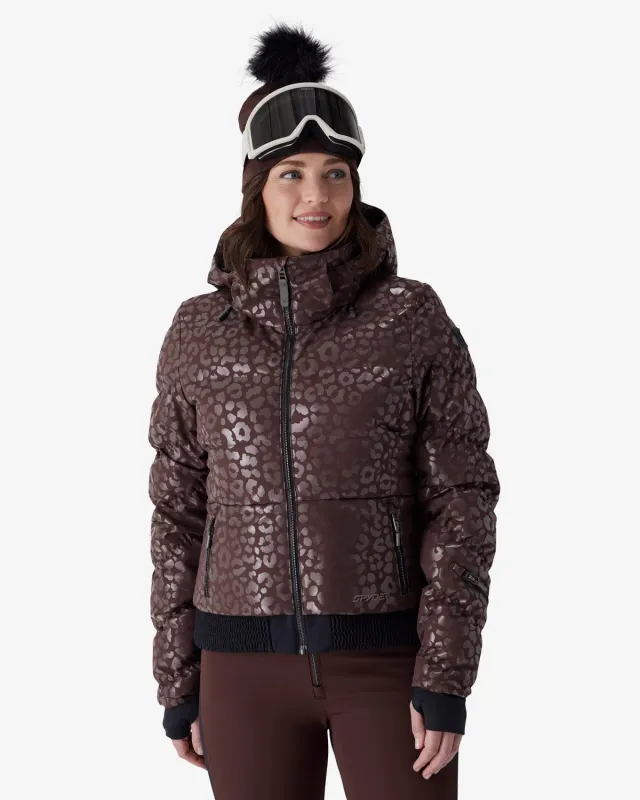 Spyder Haven dunjakke dame leopard vanntett 20K