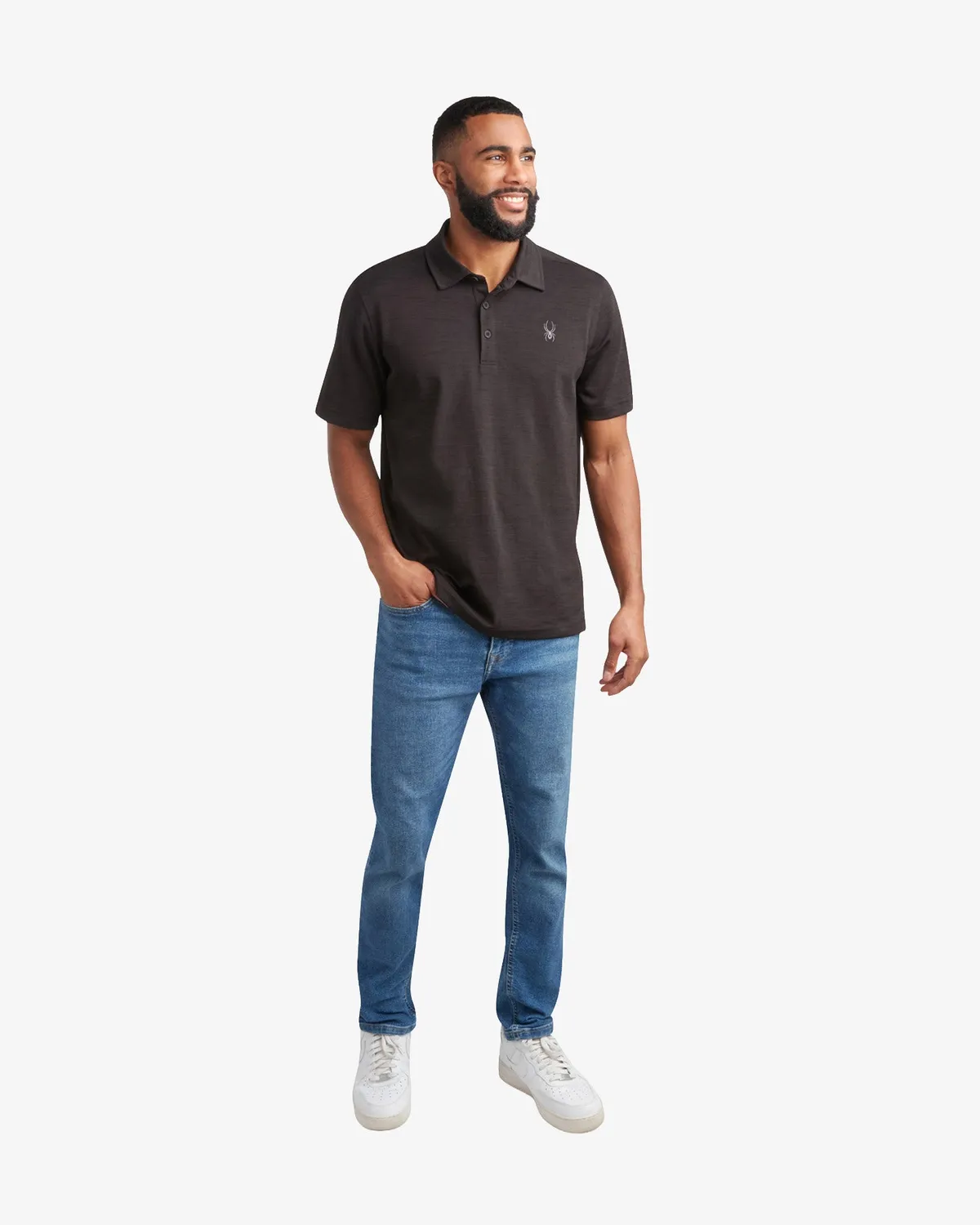Spyder Tech polo herre svart kortermet UPF30+