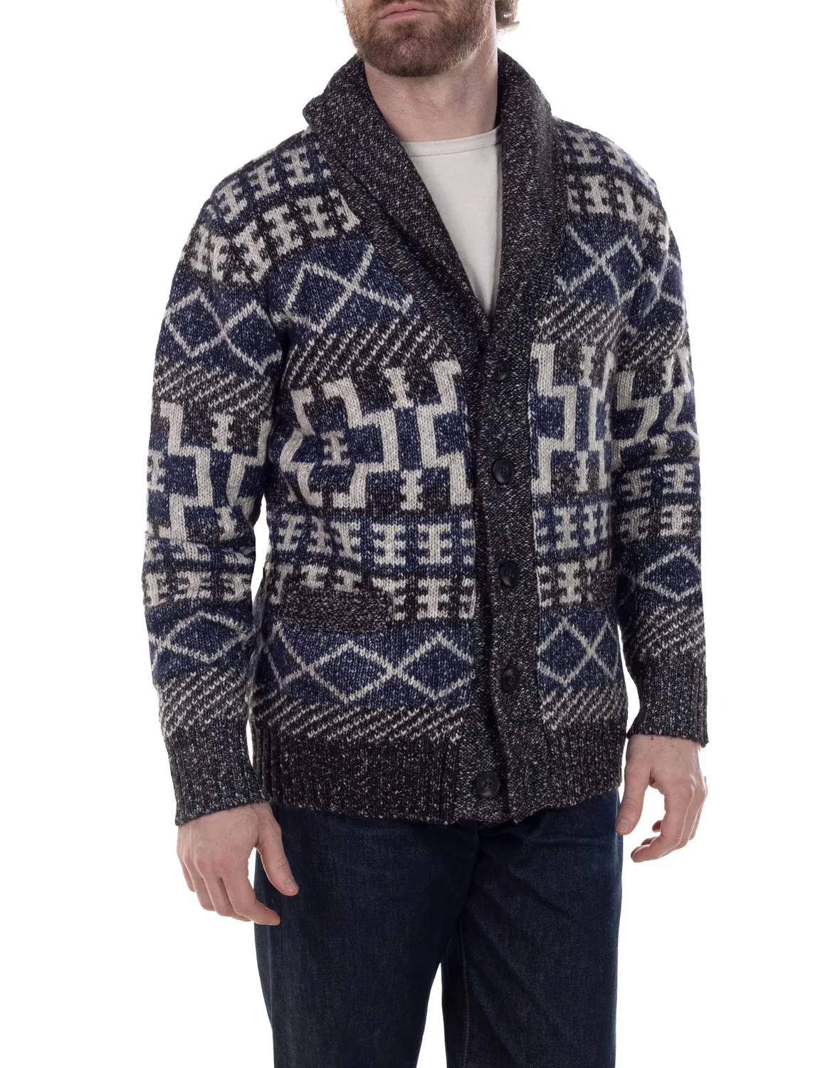 Schott NYC SW2238 cardigan yakmiks svart sjalskrage