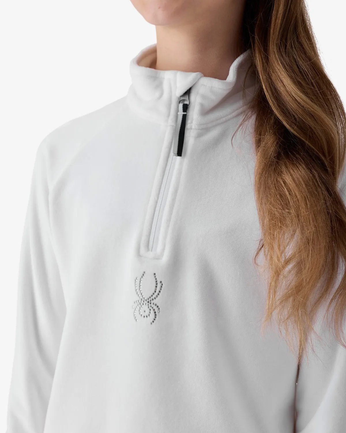 Spyder Shimmer Bug half-zip fleece jente hvit myk