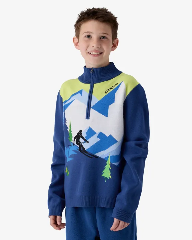 Spyder Blizzard skigenser gutt halvzip viskose