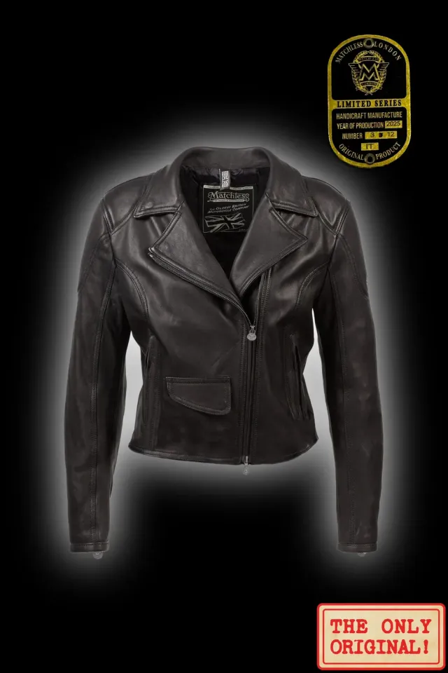 Matchless Scarlet Blouson skinnjakke svart dame nappa