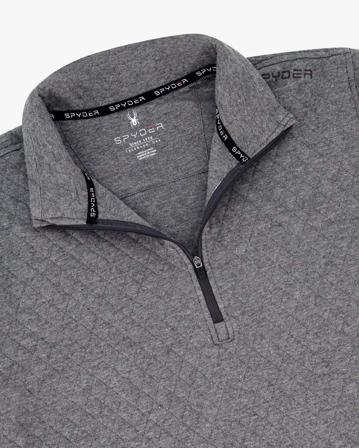 Spyder Diamond Quilt genser herre grå quarter zip