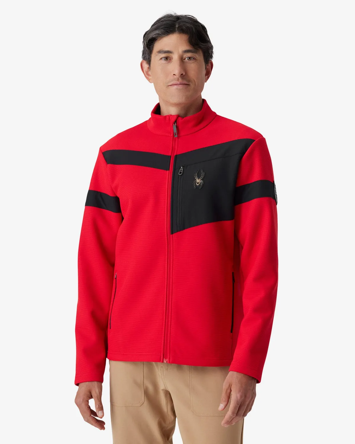 Spyder Wengen Sweater Fleece jakke Black Melange vindtett