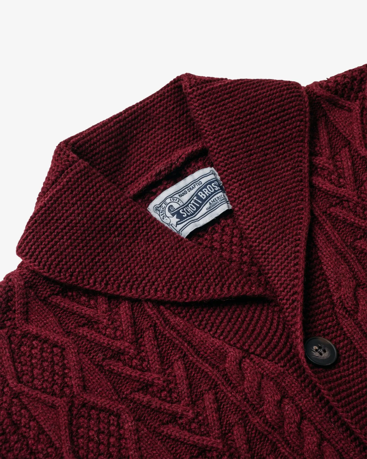 Schott NYC SW2561 cardigan burgunder ullblanding