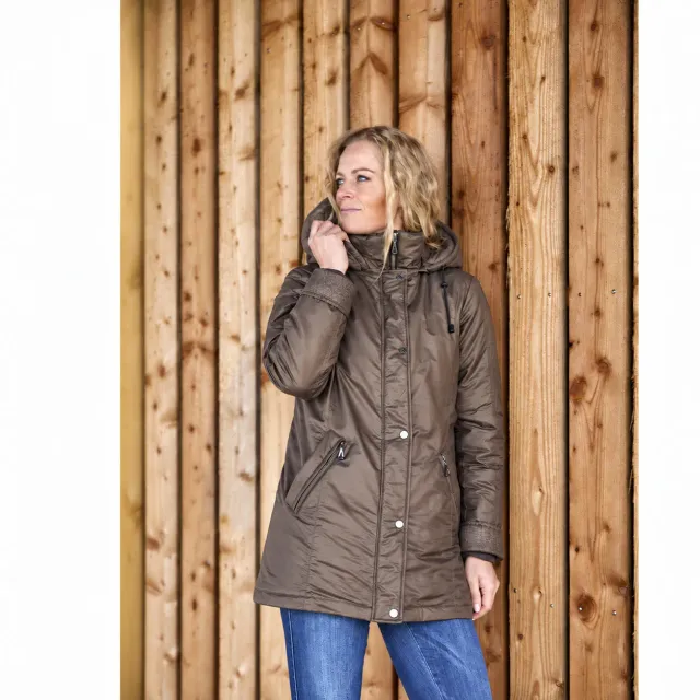 Danwear Windfield Kamma vinterjakke brun lang