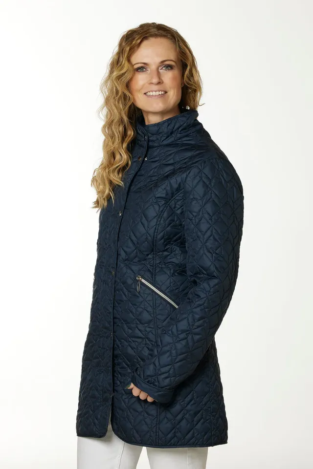 Danwear Bella overgangsjakke navy quiltet vegandun