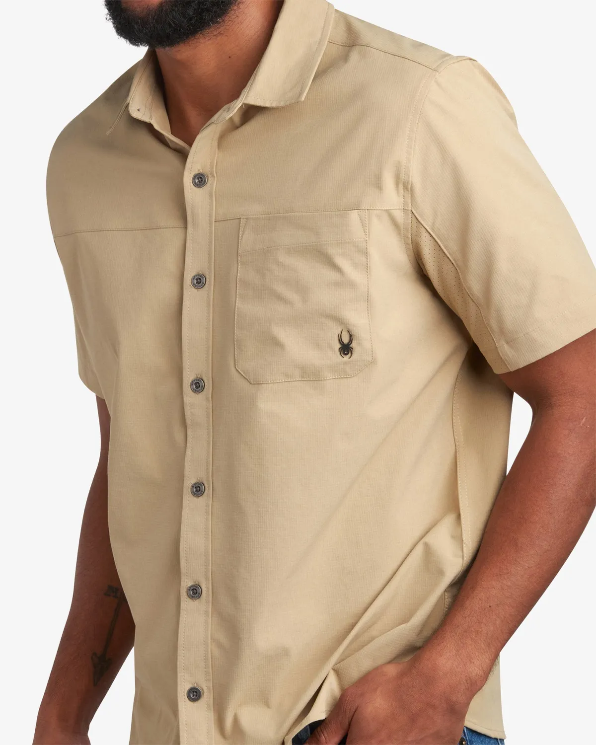 Spyder Ripstop Polo skjorte Khaki pustende