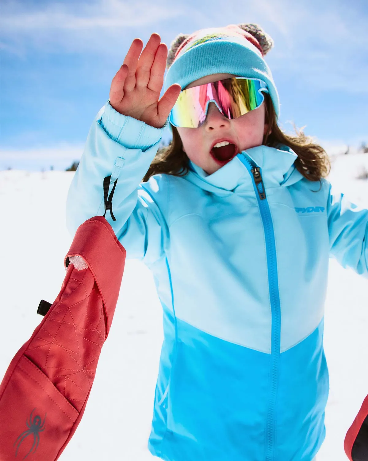 Spyder Conquer skijakke Crystal Blue jente vanntett 10K