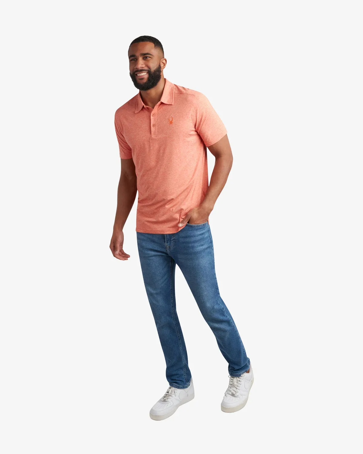 Spyder Jersey poloskjorte herre burnt orange stretch