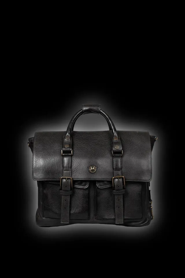 Matchless Courier ryggsekk svart nubuk skinn