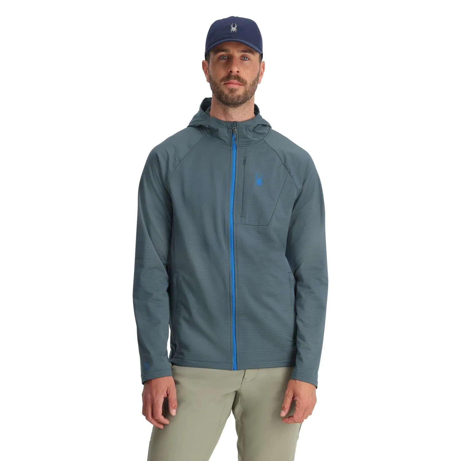 Spyder Gridweb Fleece Hoodie herre slate blue varm