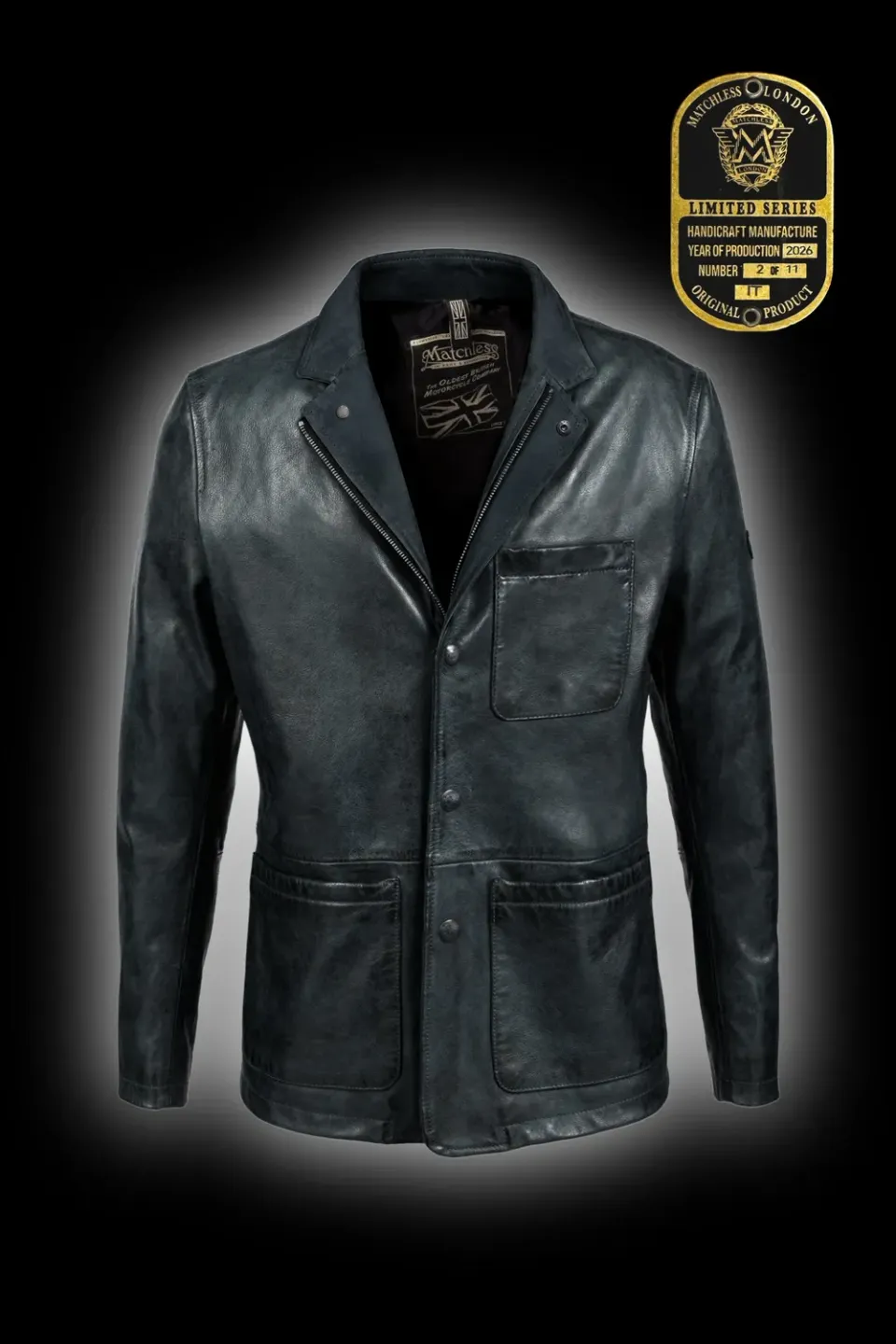 Matchless Walking Out Blazer skinnjakke avio nubuck