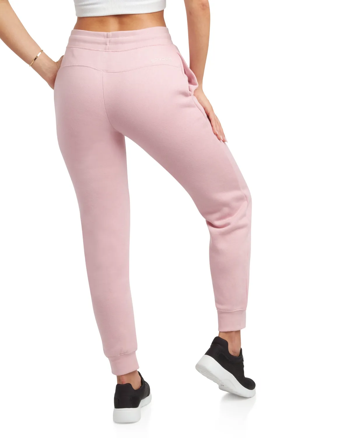 Spyder Cozy Fleece joggebukse perlehvit børstet