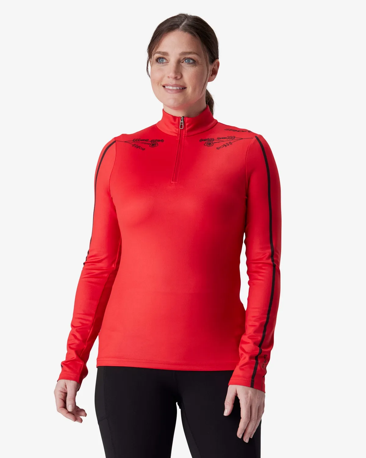 Spyder Vivid quarter zip electric coral stretch