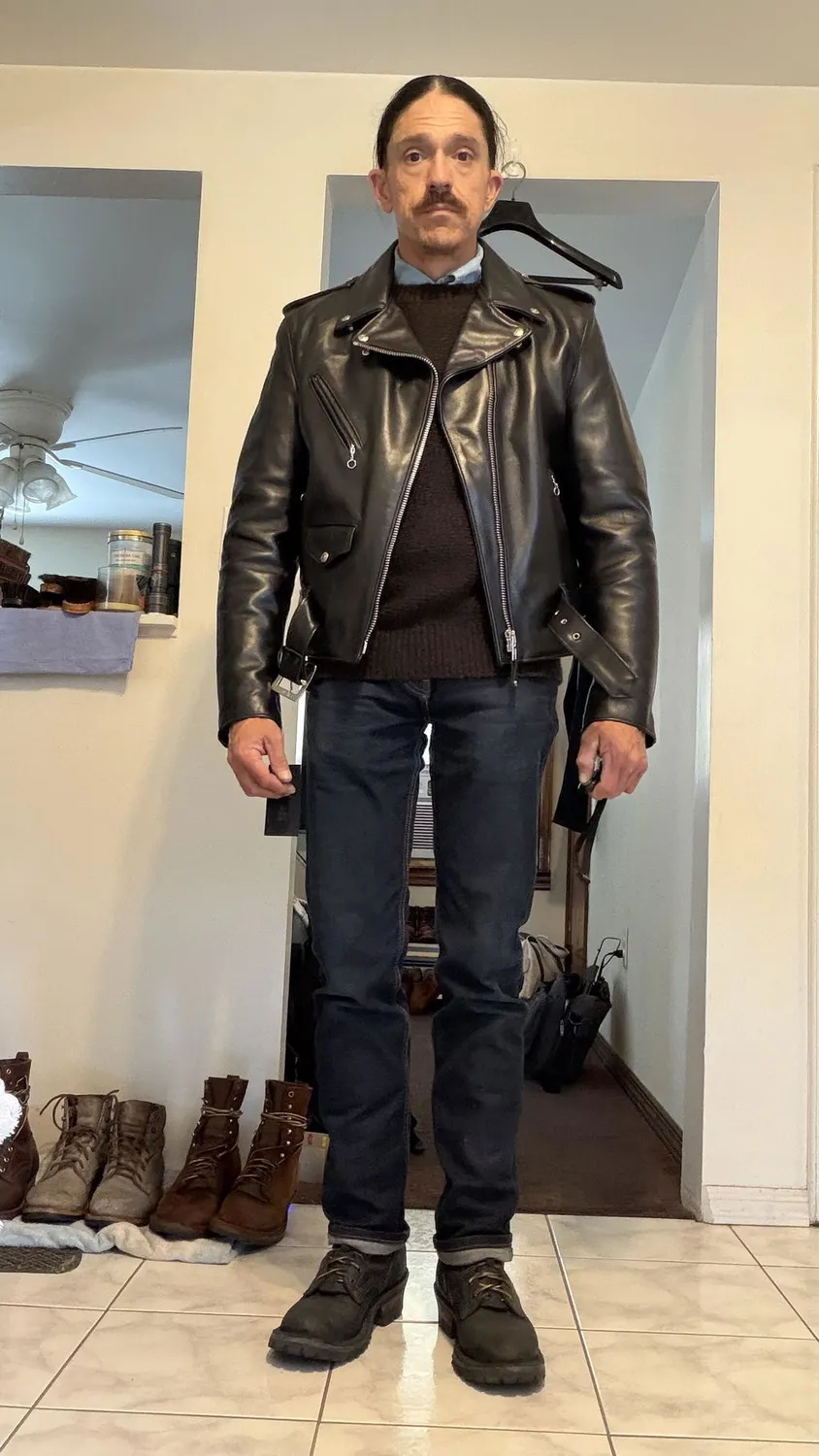 Schott NYC Perfecto 618 skinnjakke svart – steerhide