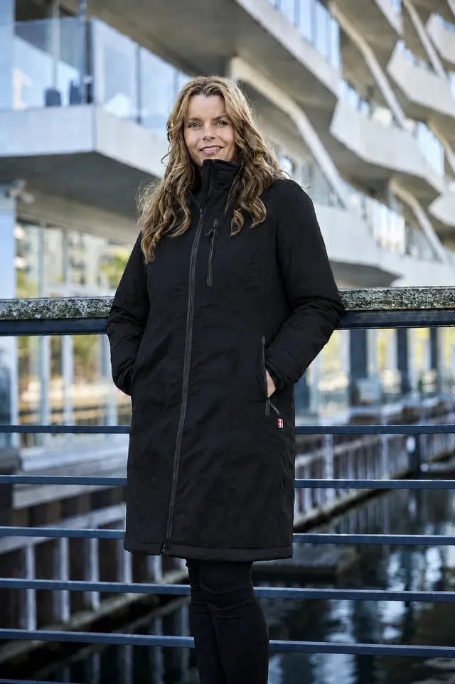 Danwear Windfield Holly regnjakke Black dame lang