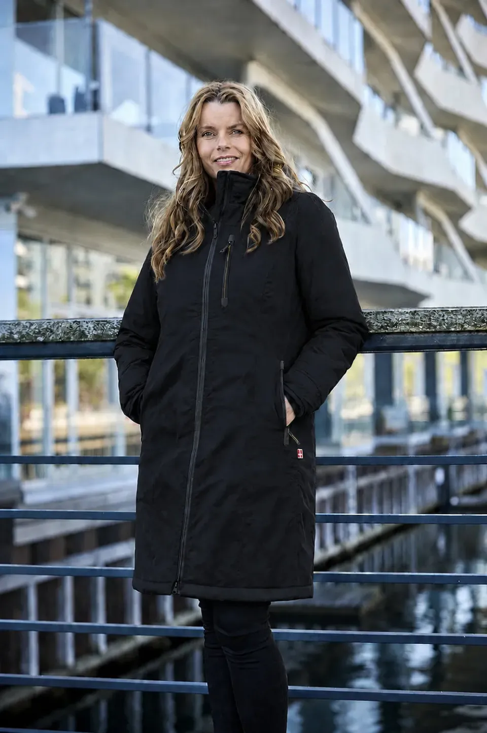 Danwear Windfield Holly regnjakke Black dame lang