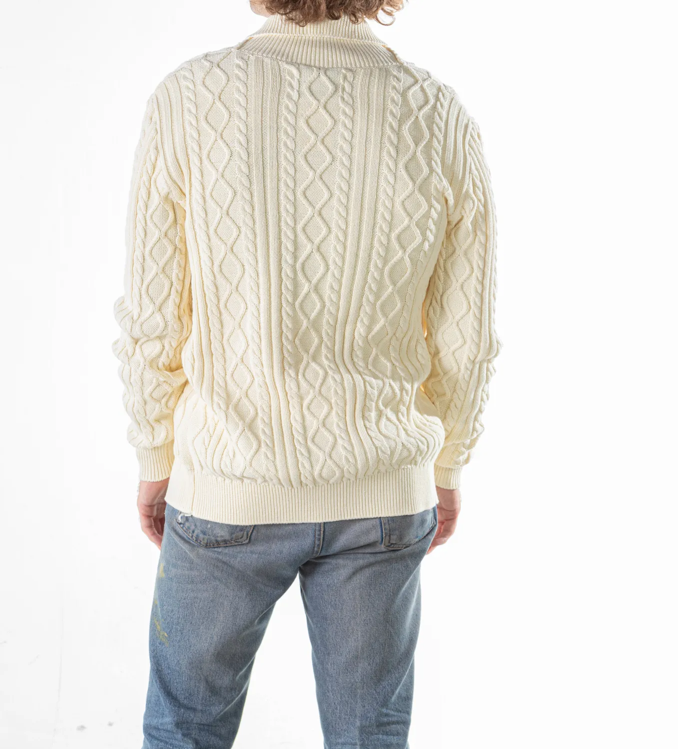 Schott NYC SW2307 cardigan whiskey kabelstrikk sjalskrage