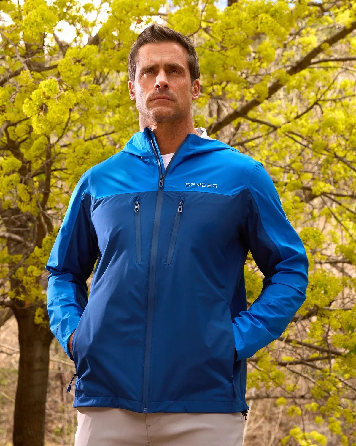Spyder Overcast regnjakke herre royal blue vanntett