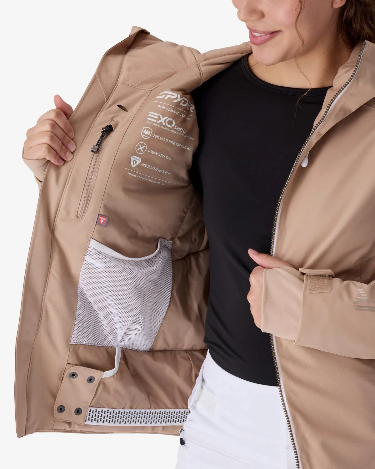 Spyder Temerity skijakke tan vanntett 20K