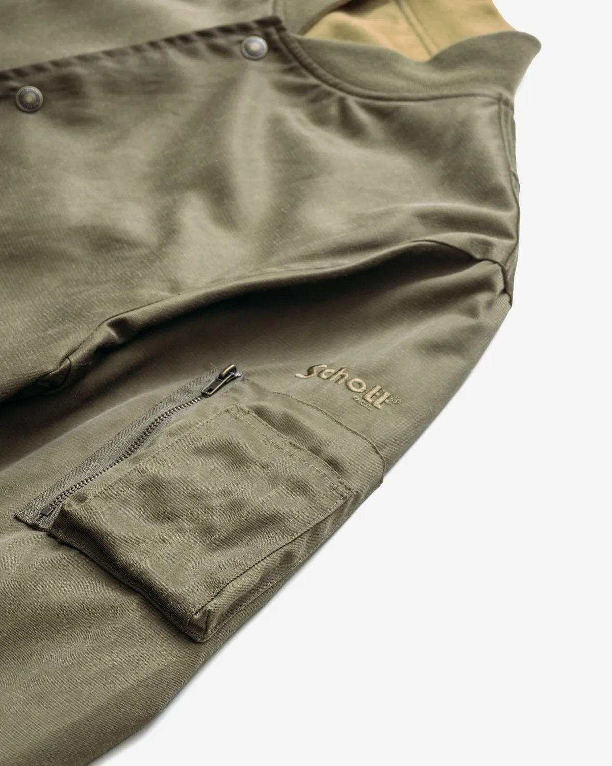 Schott NYC 9507 bomberjakke sage vendbar