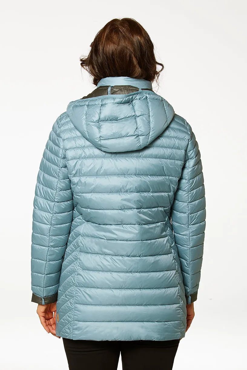 Danwear Windfield Albina Light Down dunjakke smokeblue