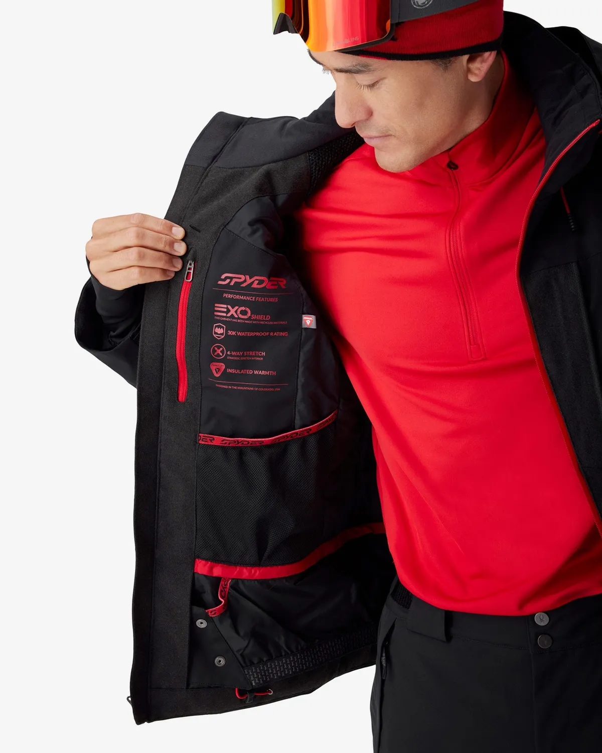Spyder Leader skijakke Black Melange 30K