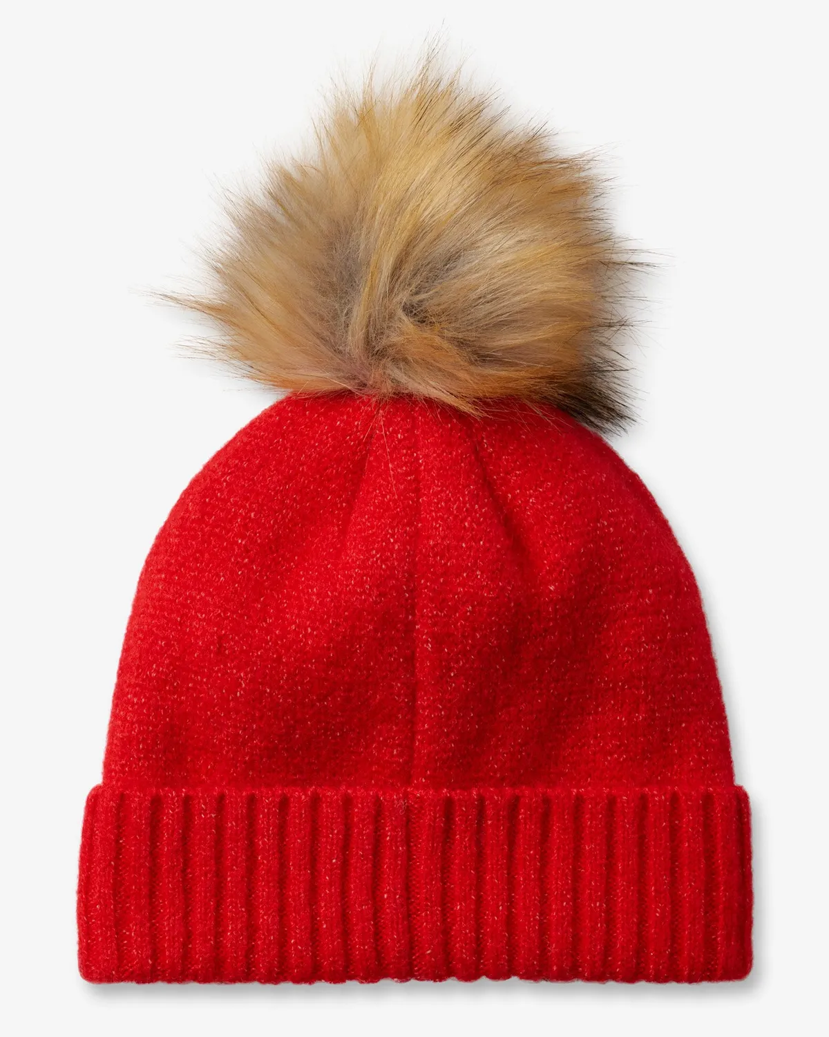 Spyder Plait Pom lue dame rød ullblanding