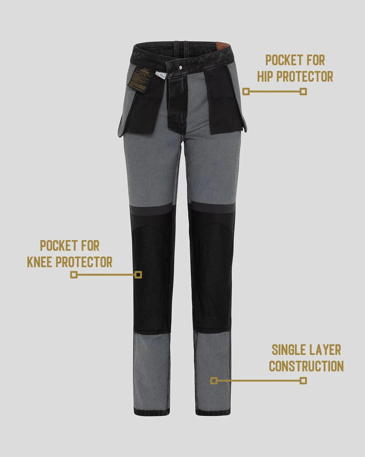 Rokker Rokkertech Mid Straight motorsykkeljeans svart AA