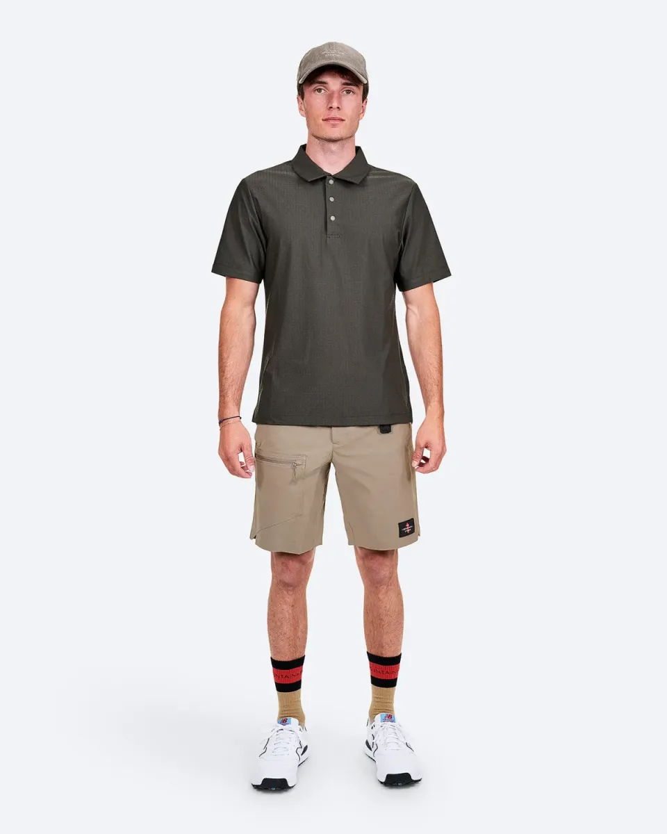 The Mountain Studio Q-11 poloskjorte Peat stretch